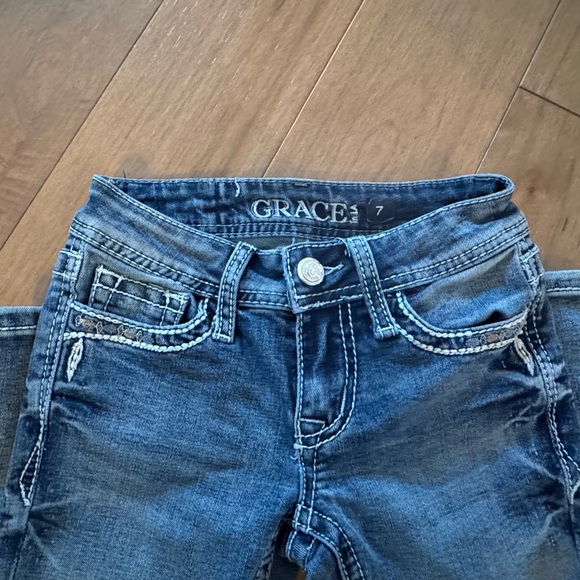 Grace Kids' Blue Denim Flare Jeans - Picture 4 of 4